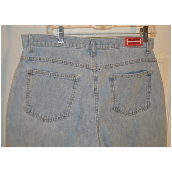 Halston Jeanswear Women's Blue Jeans Size 12 Capri Length Wide Leg PT1209 - Picture 4 of 7